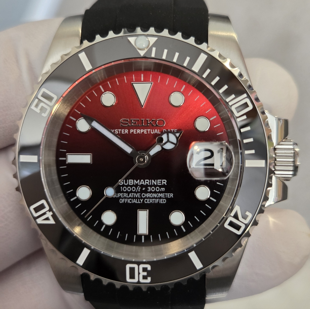New Custom 40mm Seikomod Automatic Watch Dive Watch
